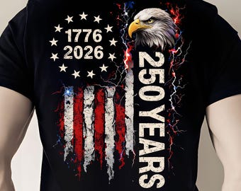 USA 250-jähriges Jubiläum PNG, Weißkopfseeadler, amerikanische Flagge (Digitaler Download)