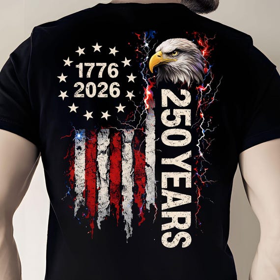 USA 250th Anniversary PNG, Patriotic Bald Eagle, American Flag (Digital Download)