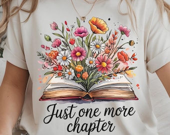 Blumen Buchliebhaber PNG: Lese Zitat T-Shirt Design (Digitaler Download
