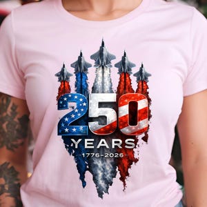 Military anniversary PNG celebrating 250 years of America from 1776 to 2026.
