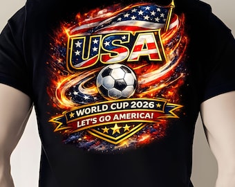 WM 2026 PNG, USA Fußball Shirt Design, Vaterländischer Fußball Fan (Digitaler Download)