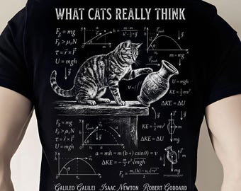 What Cats Really Think PNG, Funny science formula, Cat Physics Meme (Digital Download)