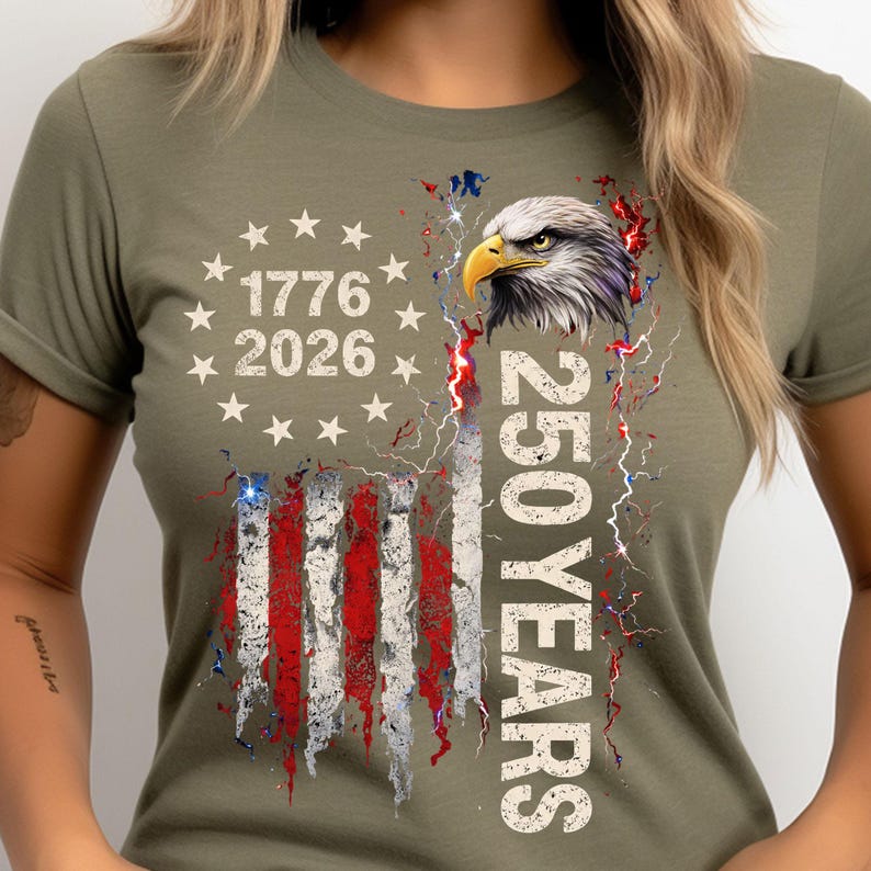 USA 250 anniversary eagle graphic for t-shirt printing