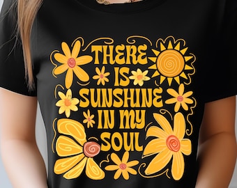 Sunshine In My Soul PNG: Retro Floral Sublimation Design (Digital Download)