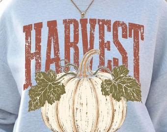 Fall Harvest Pumpkin Distressed PNG, Rustic Autumn Vintage Thanksgiving Sublimation (Digital Download)