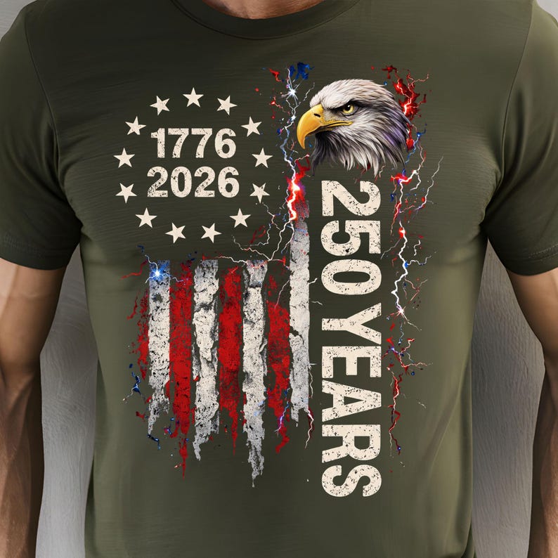 Patriotic USA eagle PNG celebrating 250 years independence