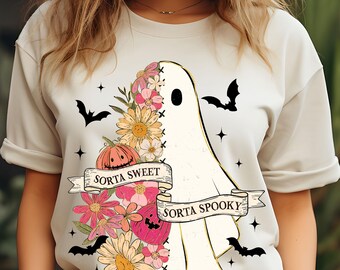 Halloween Bat Ghost PNG: bloemenpompoensublimatie (digitale download)