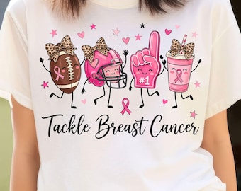 Pink Football Breast Cancer Awareness PNG, Football Mom Design (Digital Download)