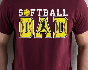 Vintage Softball Dad PNG | Grunge Sublimation Design (Digital Download)