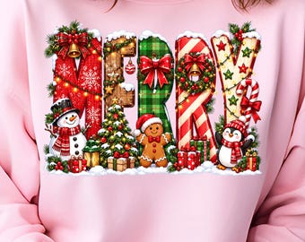 Merry Christmas PNG, Snowman Gingerbread Holiday Gift Box (Digital Download)