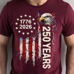 250 years America celebration PNG with bold eagle artwork