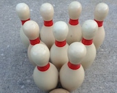 Antique Wooden Bowling Pin Vintage Bowling Pins Mantle Decor Carnival Game Miniature Bowling Salesman s Sample Sport Equipment