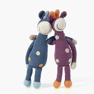 Giraffe | Organic Handmade Kids Soft Toy | Pebble Kahiniwalla Fair Trade Baby Gift | Knit Stuffed Animal Machine Washable | Imaginative Play