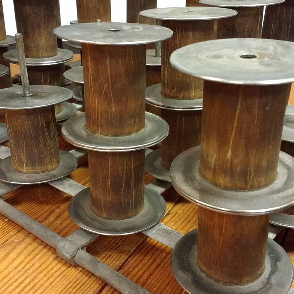Vintage Wood and Metal Spools | Antique Spool | Sewing | Textiles | Jewelry and Leather Wrist Cuff Display | Height for Display Case