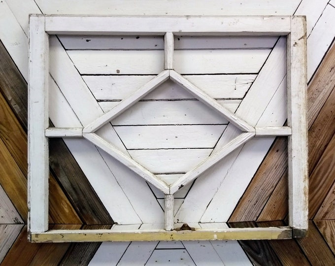 Window Frame With Diamond Pattern White Antique Window Vintage Window ...
