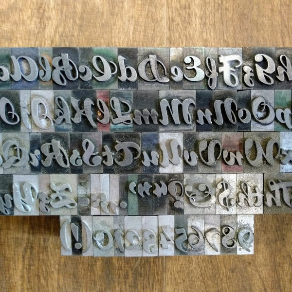 Antique Linotype Letterpress Blocks | Vintage Printer Block Letters and Numbers | Newspaper Type Print | Type Set | Industrial Salvage