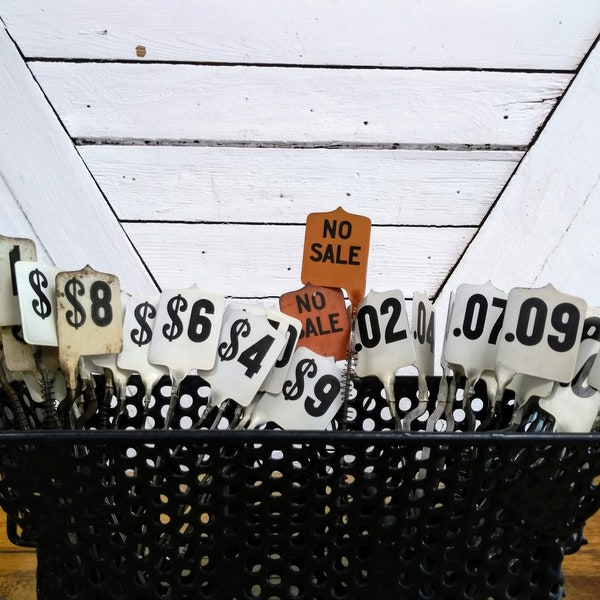 Vintage Cash Register Number Flag | Table Numbers for Restaurant Wedding Seating | Farmhouse Vignette | Price Flag | Industrial Salvage
