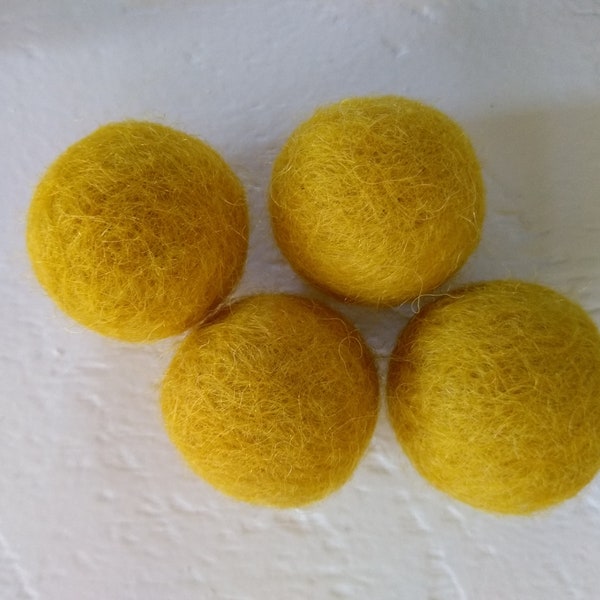 Mustard Yellow Felt Balls | Fair Trade 1" Wool Pom Poms | Garland or Mobile Craft Supplies | Montessori Reggio Emilia Approach | Loose Parts