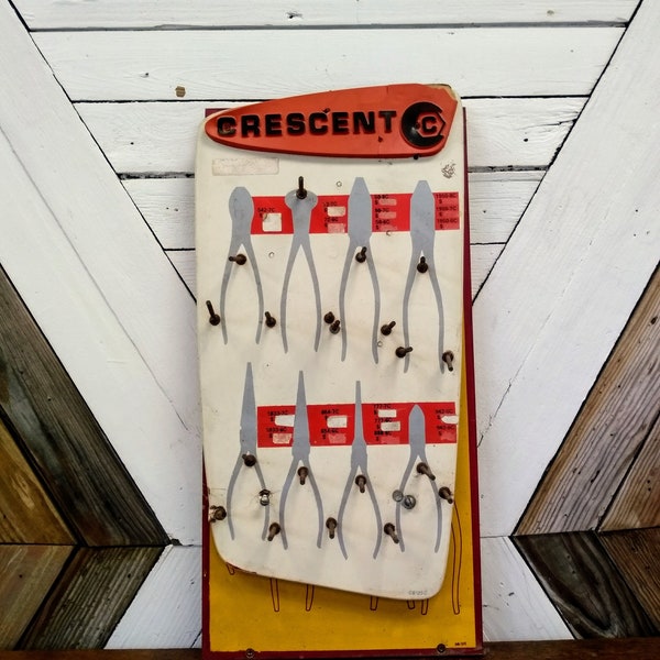 Crescent Tools Wrenches Organizer | Tool Storage Display | Industrial Tool Rack | Visual Merchandising | Retail Display Tool Wall | Man Cave