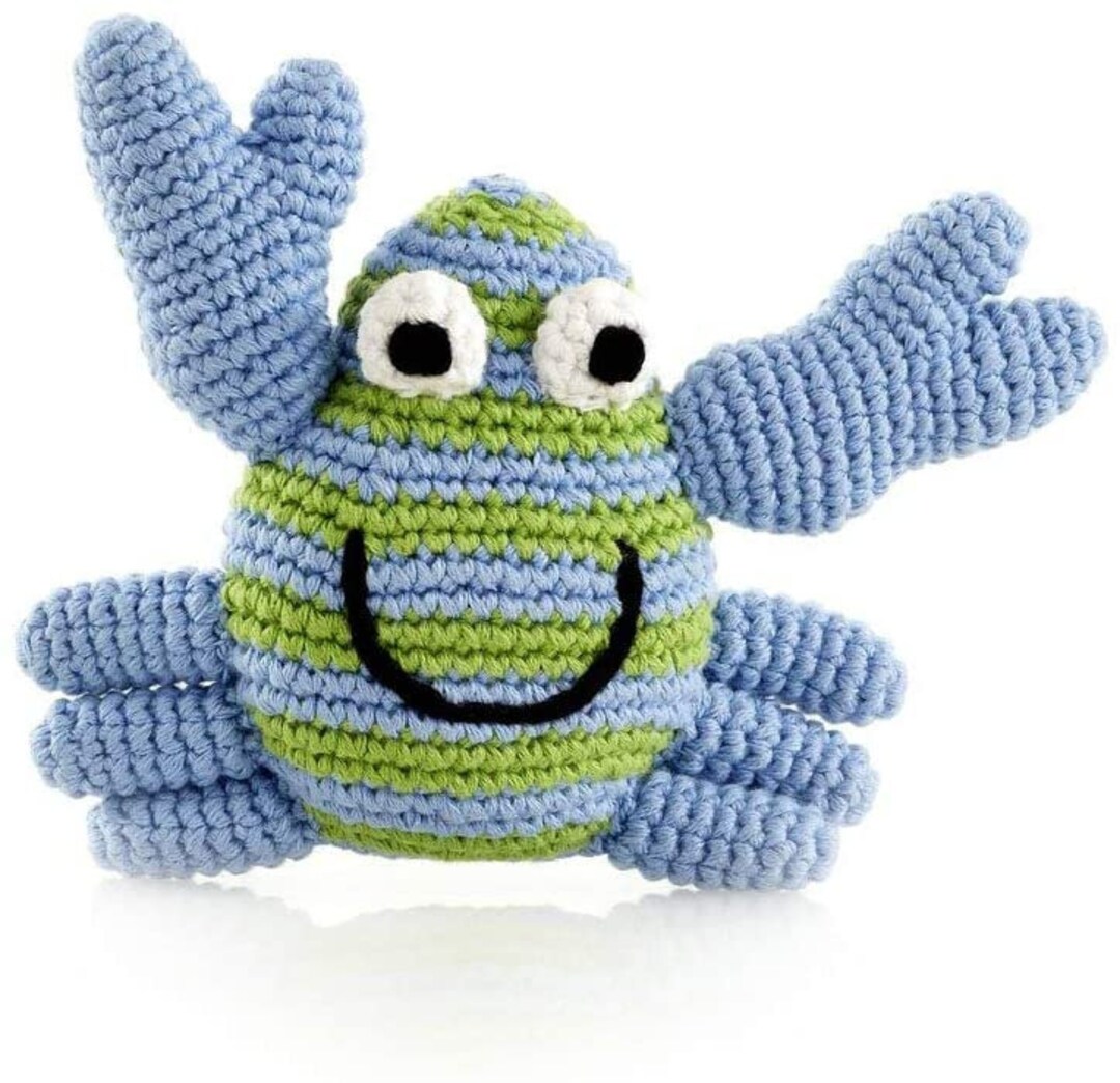 Crab Handmade Kids Soft Toy Fair Trade Baby or Toddler Gift Knit