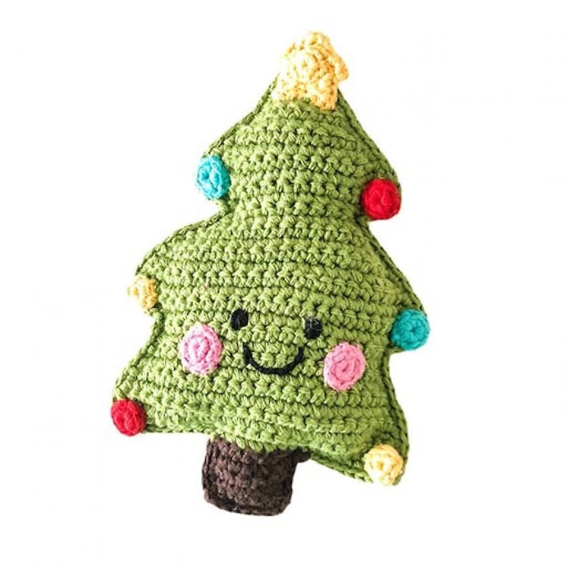 Christmas Tree Handmade Soft Knit Toy Pebble Fair Trade image 1