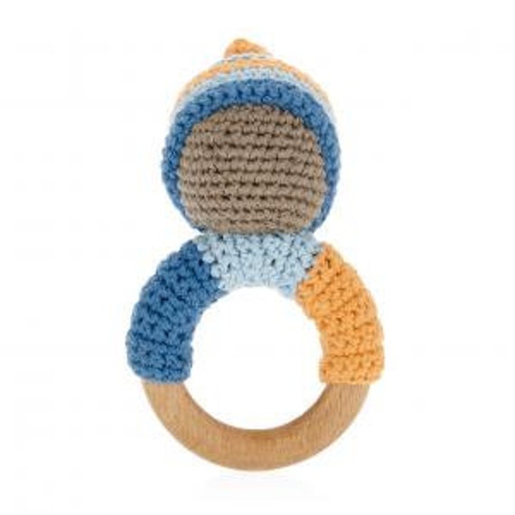 Organic Teething Ring Montessori Blue Pixie Wooden Teething Ring