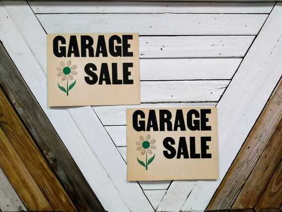 Garage Sale Signs Yard Sale Nos Ephemera Vintage Photo Etsy