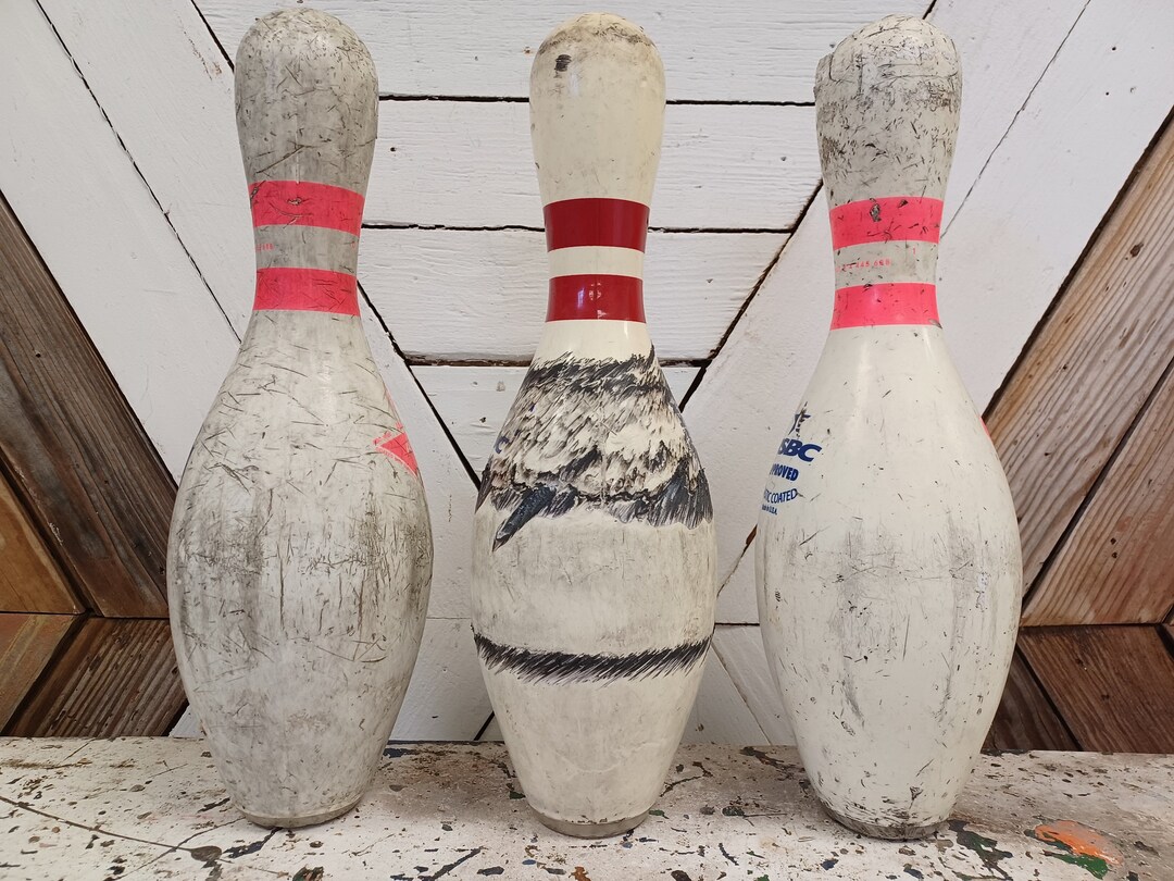 Old Bowling Pin Vintage Bowling Pin Mantle Decor Game Etsy
