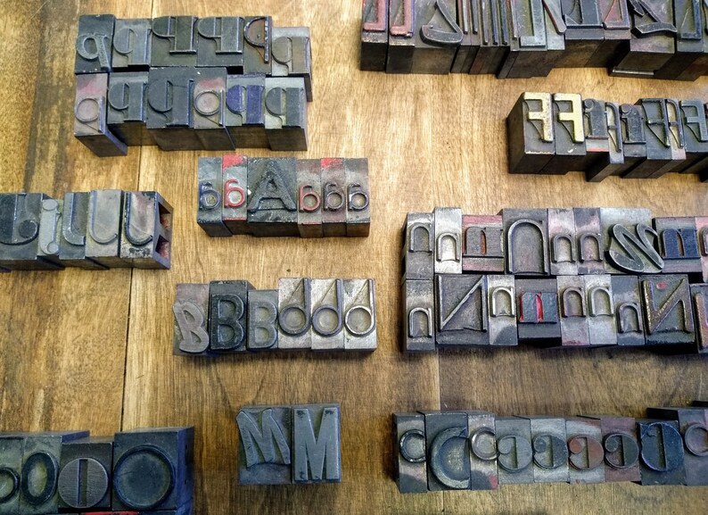 Antique Letterpress Letter Blocks Vintage Printer Block Etsy
