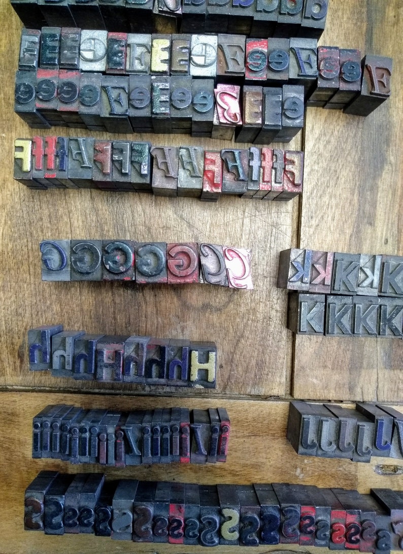 Antique Letterpress Letter Blocks Vintage Printer Block Etsy Australia