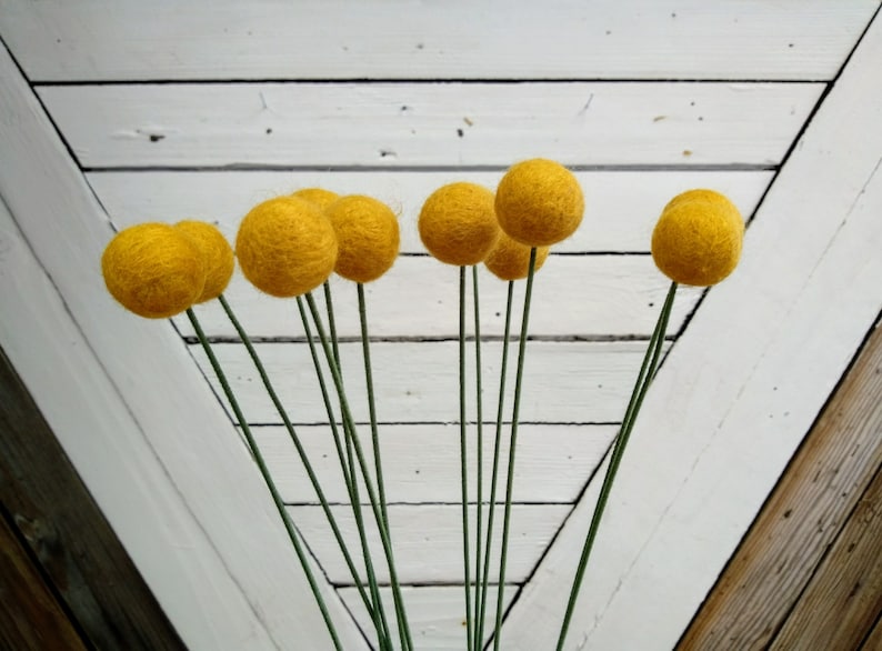 Mustard Yellow Felt Balls Fair Trade 1 Wool Pom Poms Etsy