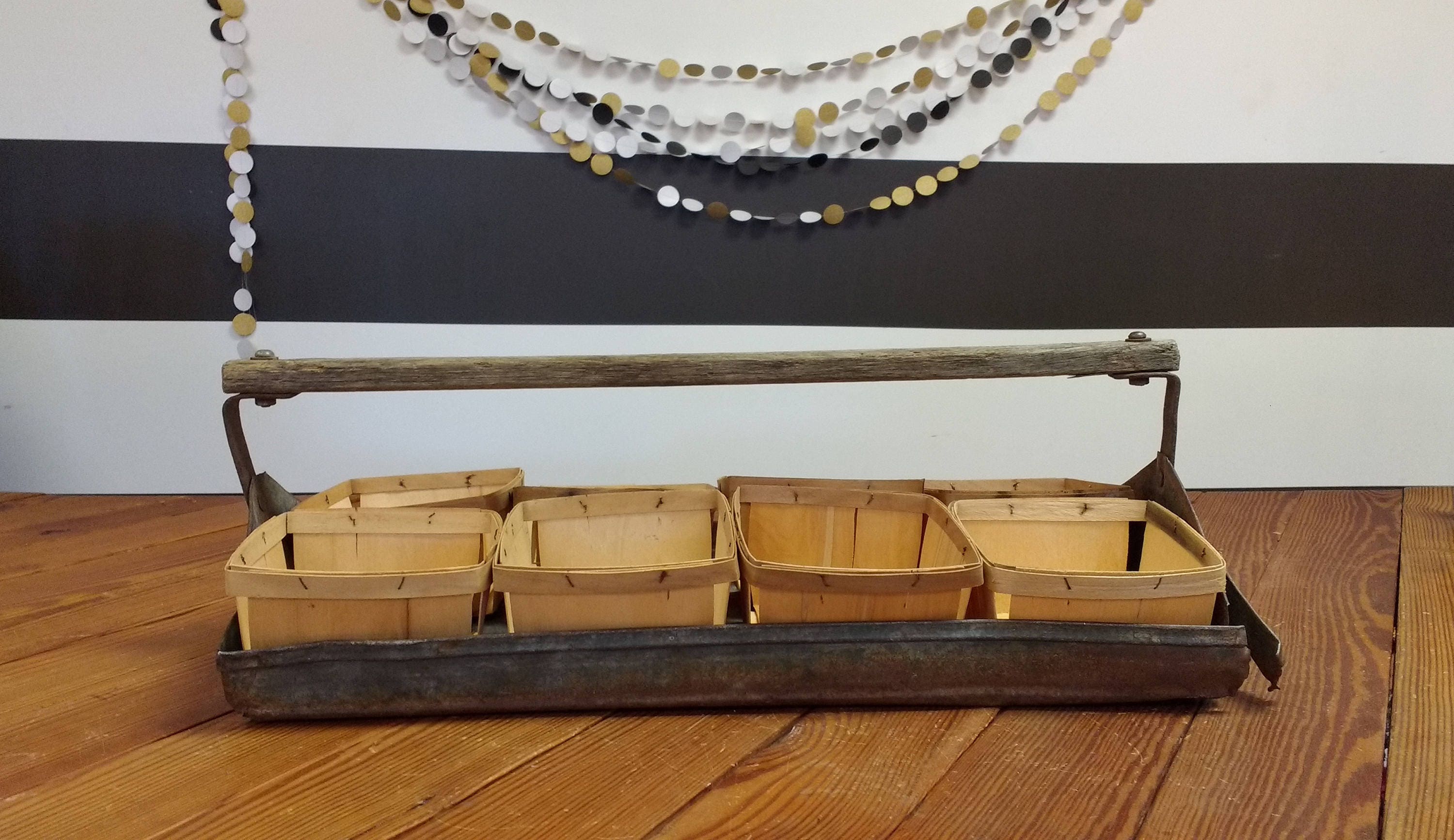 Lot of Wood Quart Sized Berry Baskets Six 6 Half Dozen Etsy