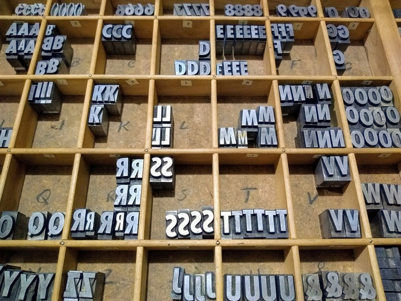 Antique Letterpress Letter Blocks Vintage Printer Block Etsy