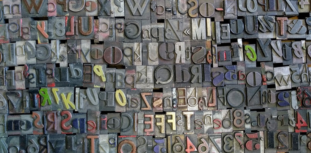 Antique Letterpress Letter Blocks Vintage Printer Block Letters Numbers