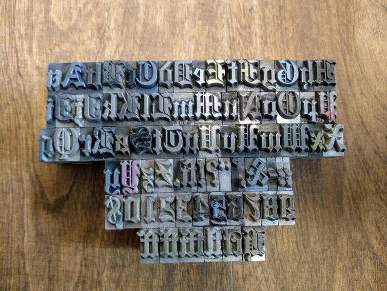 Antique Letterpress Letter Blocks Engravers Old English Etsy