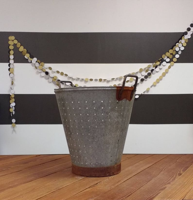 Olive Bucket Vintage Galvanized Metal Bucket Olive Bucket Etsy UK