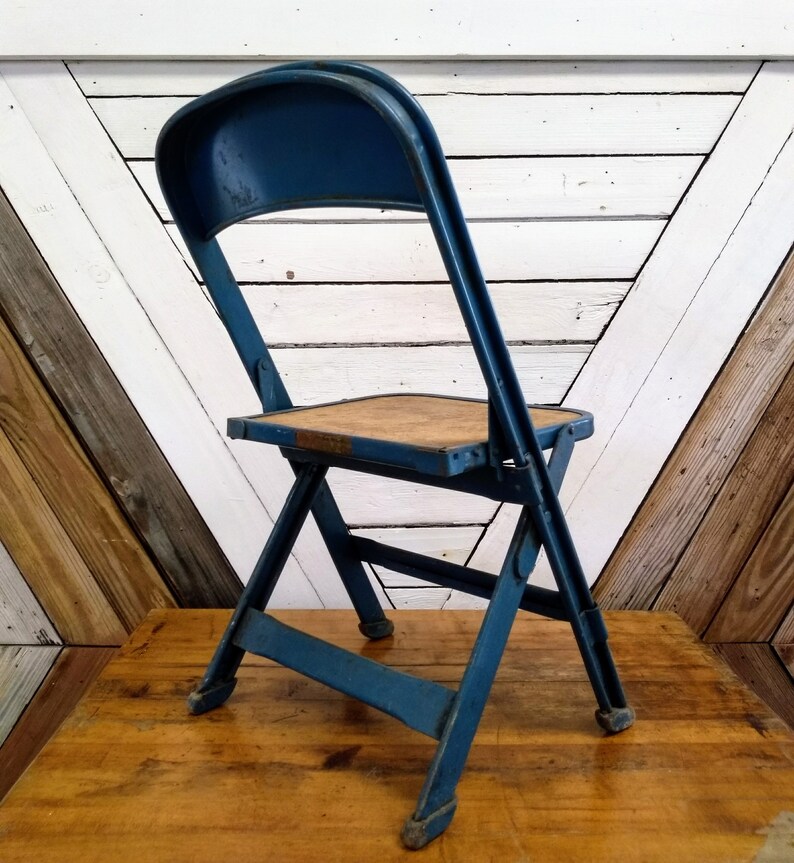 Kid's Blue Chair Child Size Folding Chair Kid's Etsy