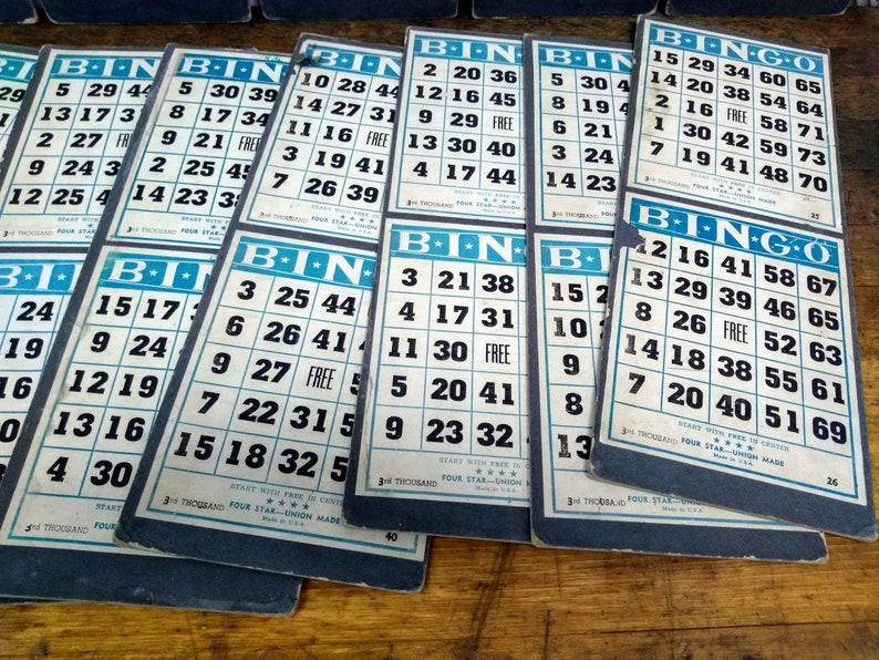 BINGO Playing Cards Ephemera BINGO Game Cards Vintage Etsy