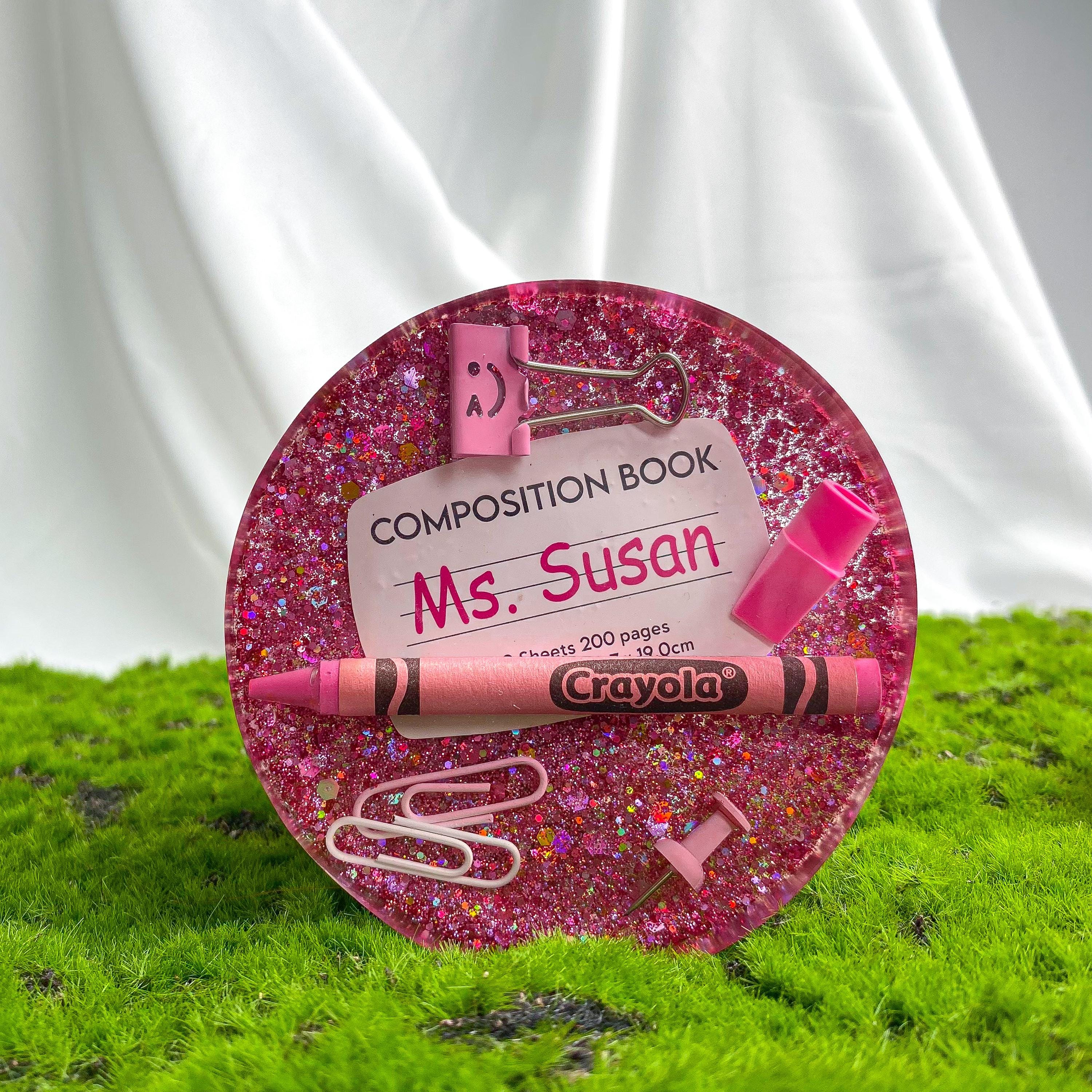 Personalized Clear Resin Coaster for Teachers – Custom Name Drink ...