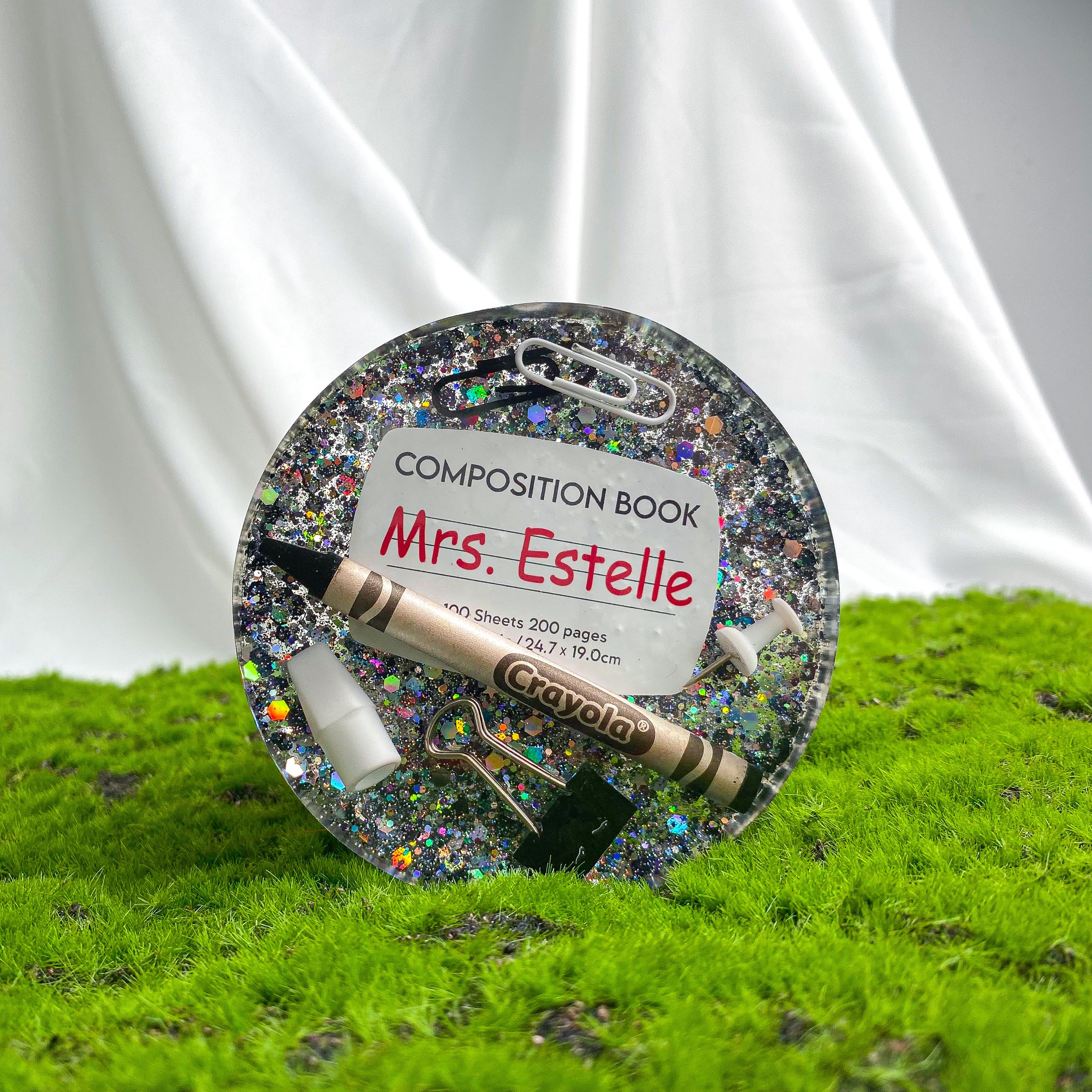 Personalized Clear Resin Coaster for Teachers – Custom Name Drink ...