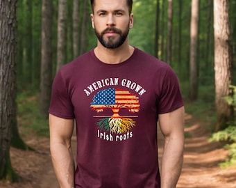 American Grown Irish Roots T-Shirt: St. Patrick's Day Celtic Pride