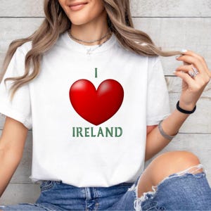 I Love Ireland T-Shirt, Irish Travel Souvenir Tee, St. Patrick’s Day Shirt, Irish Heritage Gift, Ireland Lover Unisex Shirt