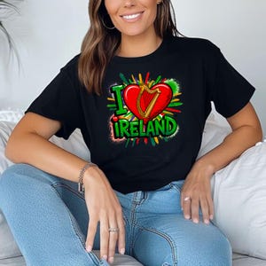 I Love Ireland T-Shirt, Irish Heritage Tee, Ireland Travel Souvenir Shirt, Shamrock Heart Gift, Celtic Pride Unisex Shirt