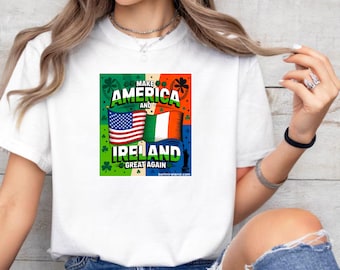 Funny Irish American T-Shirt: St Patrick's Day Tee - USA Ireland