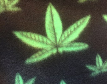 Marijuana Leaves with Dark Green Couch Car Throw Cover - This Blanket is Ready to Ship NOW
