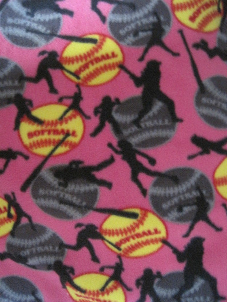 Softballs on Pink with Gray Blanket