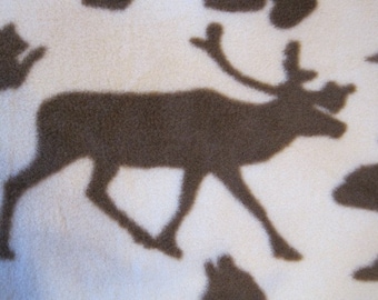 Caribou, Ducks, Bears, Wolves, Raccoons with Brown Blanket - Ready to Ship Now
