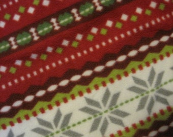 Snow Flakes with Green Holiday Blanket - Ready to Ship Now