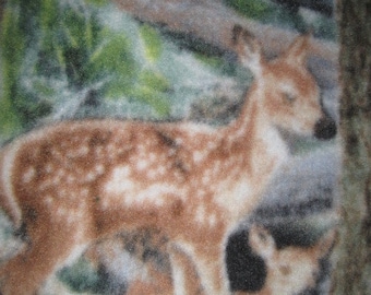 Deers, Bears and Wolves Handmade Fleece Blanket - Ready to Ship Now