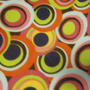 Circles inside Circles on Brown with Blue Fleece Blanket Ready to Ship Now image 1